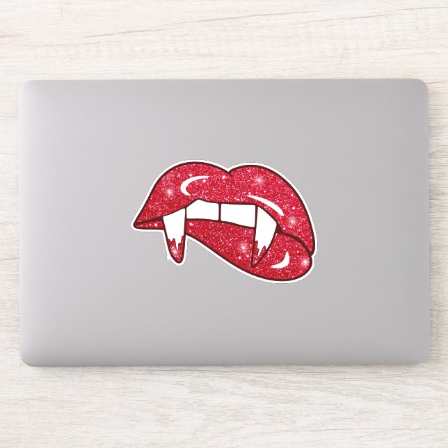 Sticker Parties scintillant Vampire lèvres Monstre Rouge (Ordinateur)