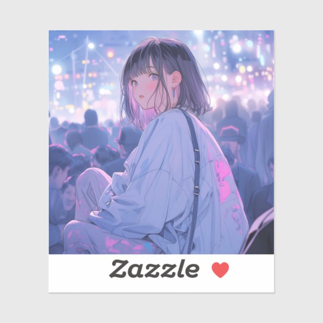 Sticker Party Night | 東京娘 GenerartiveAI シール (Feuille)