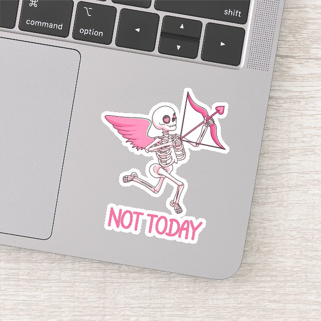 Sticker Pas aujourd'hui Cupid drôle jour anti-Valentines (Détail)