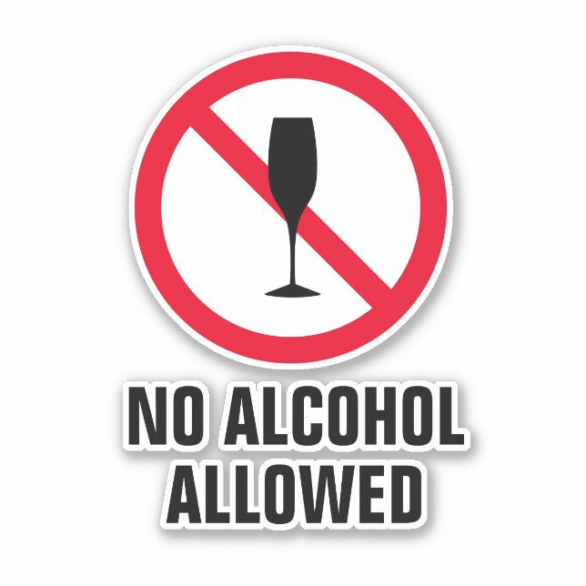 Sticker Pas d'alcool autorisé vin verre logo vinyle (Devant)