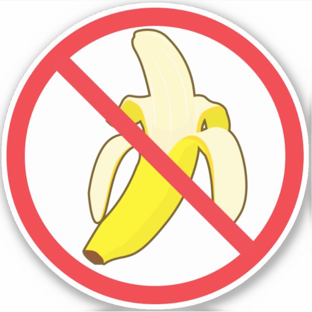 Sticker Pas d'autocollant de bananes (Devant)