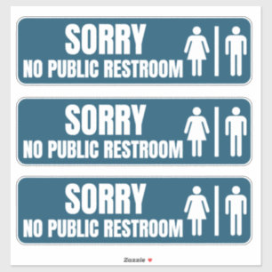 Sticker Pas de cale de vitrine de toilettes publiques