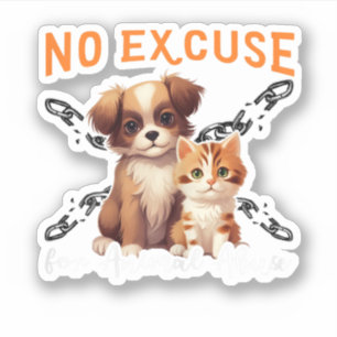Sticker Pas de mauvais traitements envers les animaux Conc