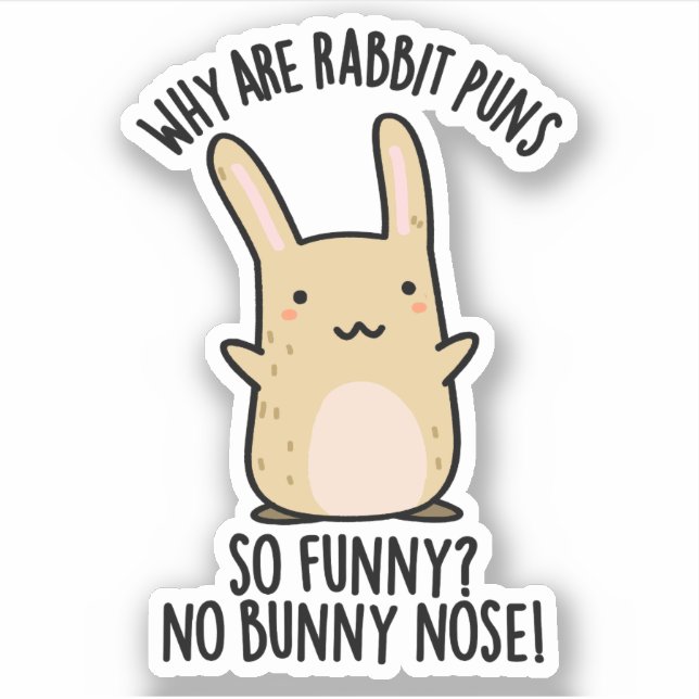 Sticker Pas de nez de lapin Drôles de jeux de mots sur les (Devant)