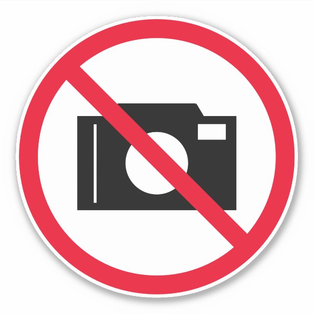 Sticker Pas de photos Autorisé affiche interdit autocollan (Devant)