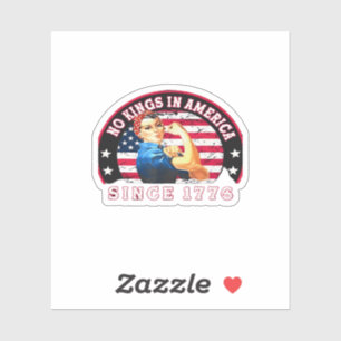 Sticker Pas de rois en Amérique depuis 1776 Drapeau USA Sa