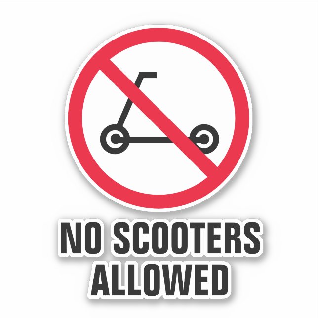 Sticker Pas de scooters électriques permis signe vinyle au (Devant)