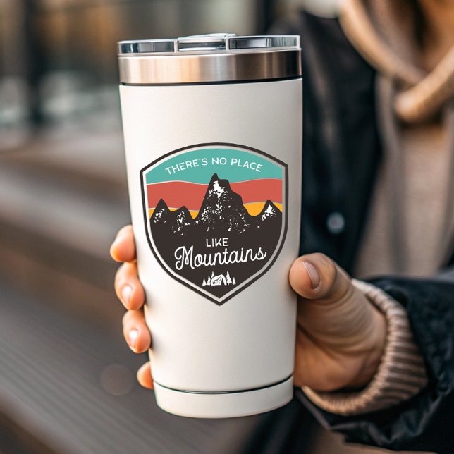 Sticker Pas d'endroit comme les montagnes Camping | Sticke (There's No Place Like Mountains Camping Vinyl Sticker)