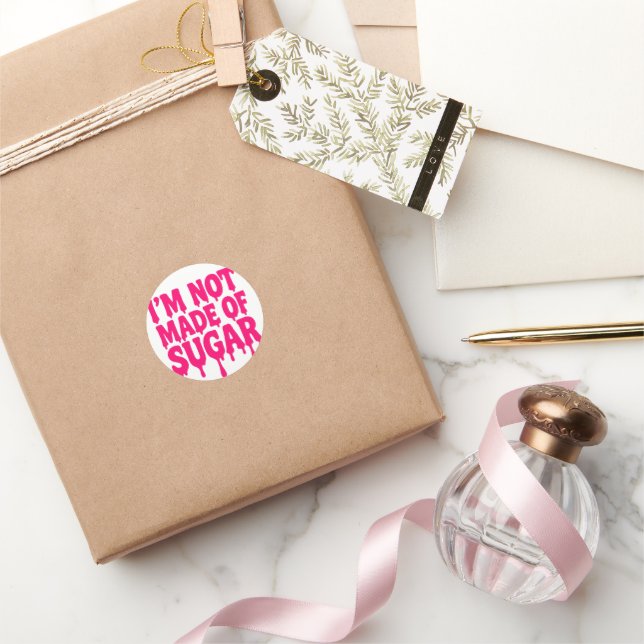 Sticker "Pas fait de sucre" rose Neon - Personnali (Cadeaux)