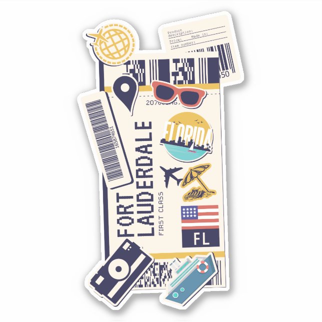 STICKER PASS FORT LAUDERDALE FLORIDA USA (Devant)