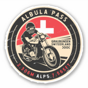 Sticker Passe Albula Suisse Motorcycle
