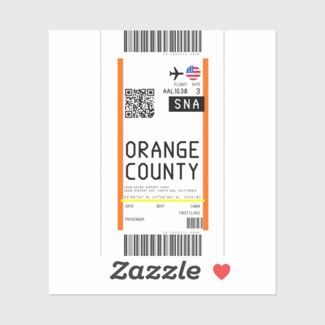 Sticker Passe d'embarquement à Père Noël Ana (SNA) (Feuille)