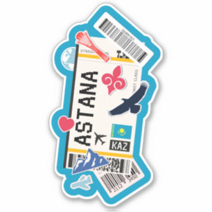 STICKER PASSE D'EMBARQUEMENT ASTANA KAZAKHSTAN