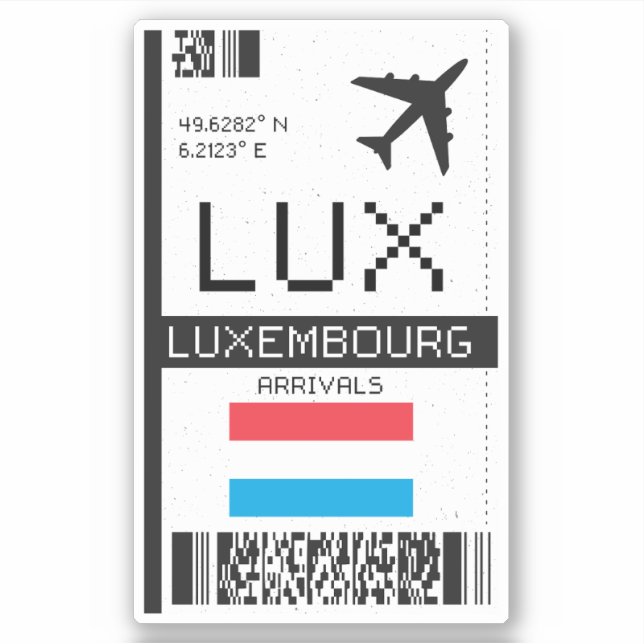 Sticker Passe d'embarquement LUX Luxembourg - Aéroport (Devant)
