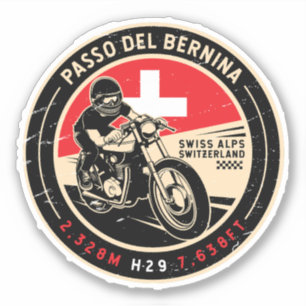 Sticker Passo del Bernina Suisse Motorcycle