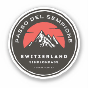 Sticker Passo del Sempione italien suisse Montagnes moto