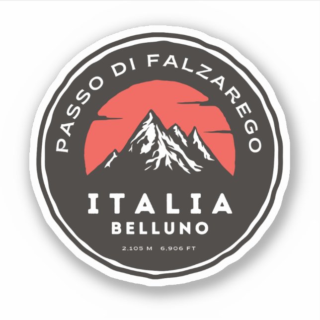 Sticker Passo di Falzarego - dolomie de col italien (Devant)