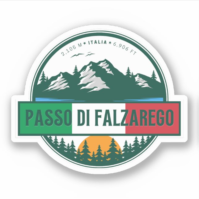 Sticker Passo di Falzarego - dolomie de col italien (Devant)