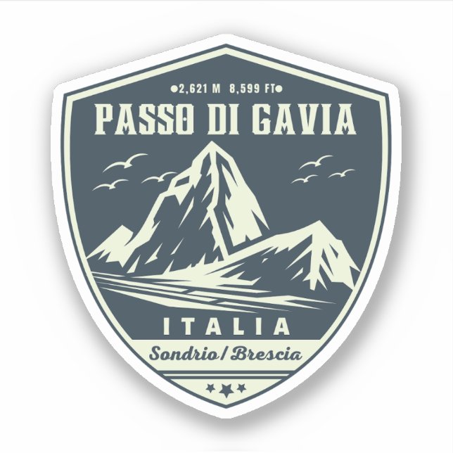 Sticker passo di gavia - gavia pass alpes montagneuses ita (Devant)