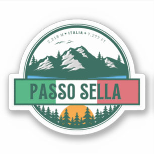 Sticker passo Sella circuit moto dans les montagnes italie