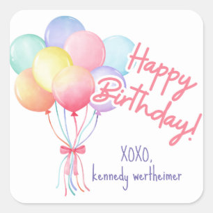 Sticker Pastel Balloons d'anniversaire