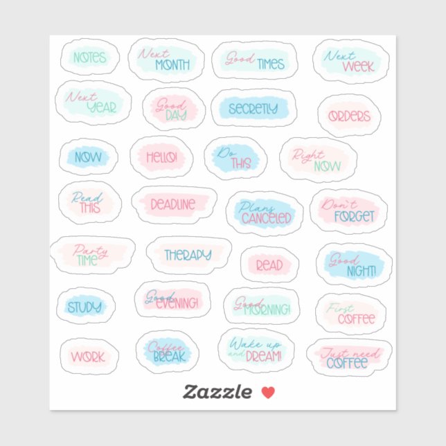 Sticker Pastel du planificateur pour faire le pack autocol (Feuille)