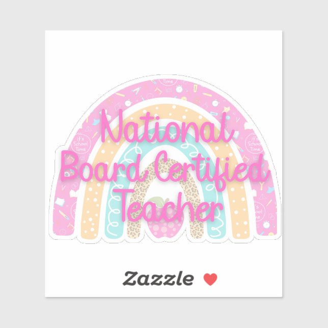 Sticker Pastel Enseignant Certifié Conseil National Rainbo (Feuille)
