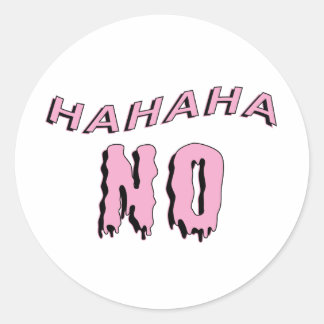 Sticker Pastel Goth Round "hahaha NO"