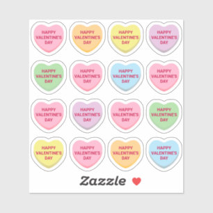 Sticker Pastel Heureuse Sainte-Valentin bonbons personnali
