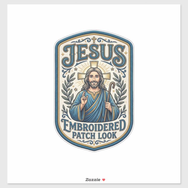 Sticker Patch brodé Jésus Regardez Patch brodé Jésus (Feuille)