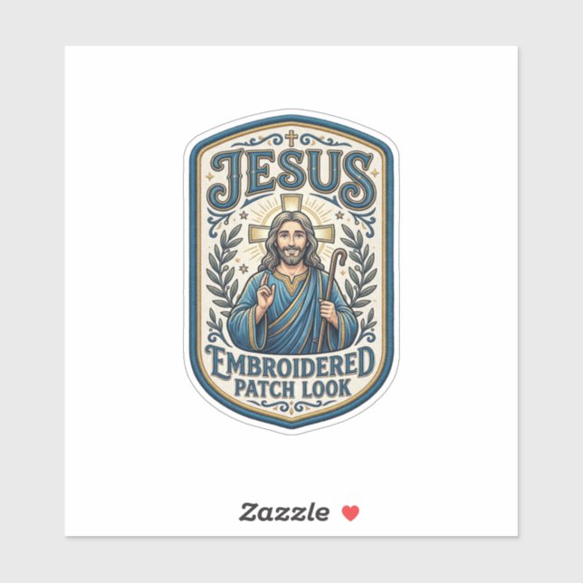 Sticker Patch Brodé Jésus Regardez Patch Brodé Jésus (Feuille)