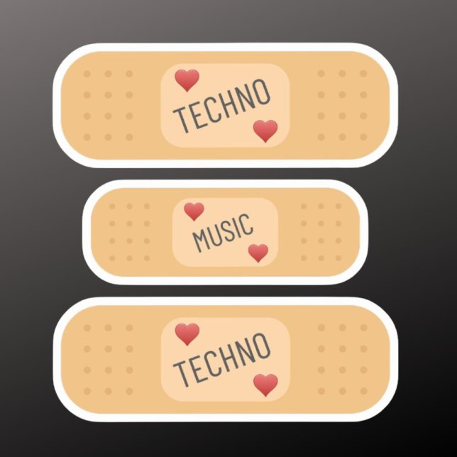 Sticker Patch de musique Techno / pansement, la Techno gué (Créateur téléchargé)