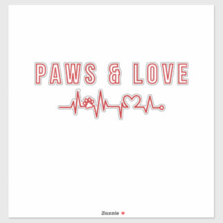 Sticker Pâtes & Love Cute Pet Lover Typographie Amoureux d