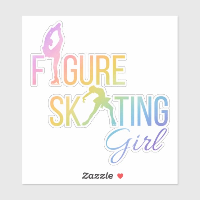 Sticker patinage artistique fille couture sur mesu (Feuille)