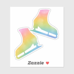 Sticker patins à glace paire figure patinage arc-e