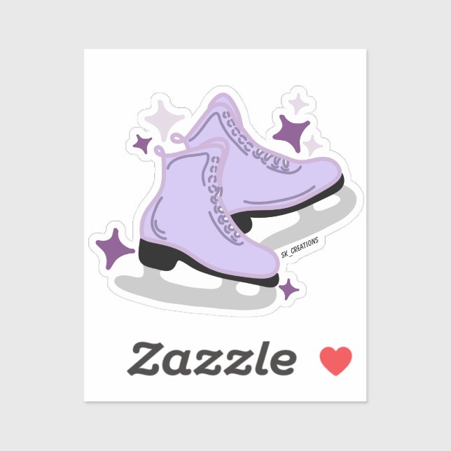 Sticker Patins à glace violet (Feuille)