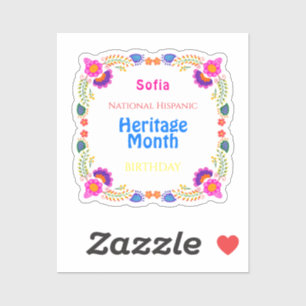 Sticker Patrimoine Hispanique National Anniversaire Flor c