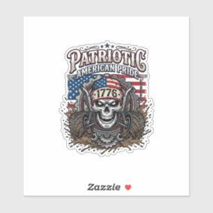 Sticker Patriotique 1776 Hors Route Crâne Monster Truck Lo
