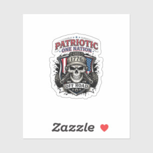 Sticker Patriotique 1776 Hors Route Crâne Monster Truck Lo