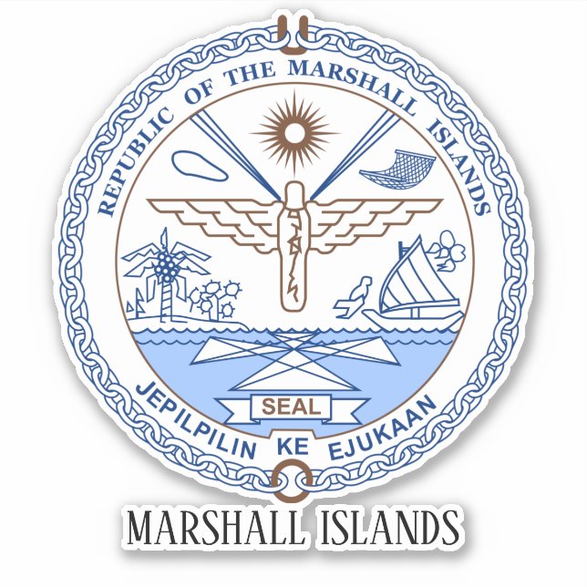 Sticker Patriotique national des îles Marshall (Devant)
