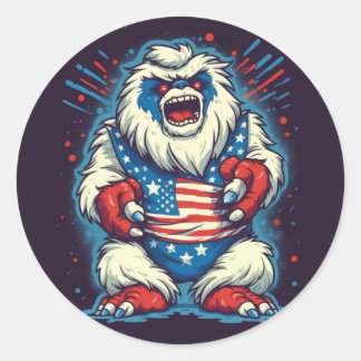Sticker Patriotique Yeti Whimsical