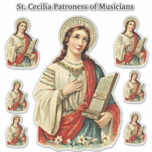 Sticker Patron catholique de St Cecilia des musiciens