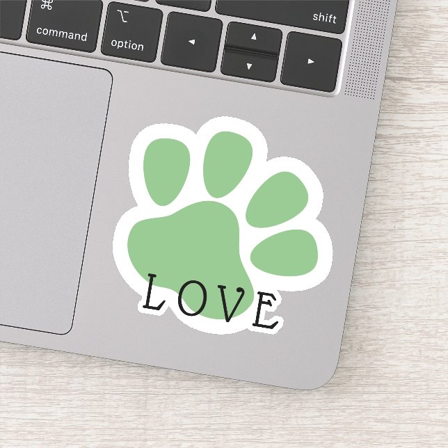 Sticker Patte d'amour d'animal de compagnie vert (Détail)