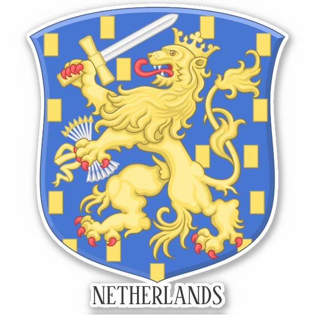 Sticker Pays-Bas National Armoiries Patriotique (Devant)