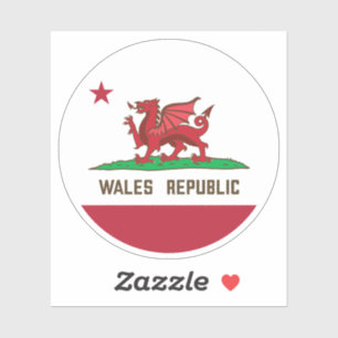 Sticker Pays de Galles République Drapeau de dragon Pride 