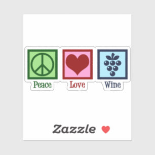 Sticker Pays des vins Peace Love
