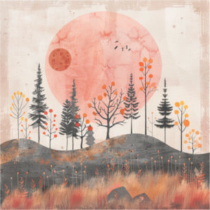 Sticker Paysage Abstrait de Boho (13)