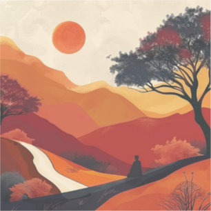 Sticker Paysage Abstrait de Boho (19)