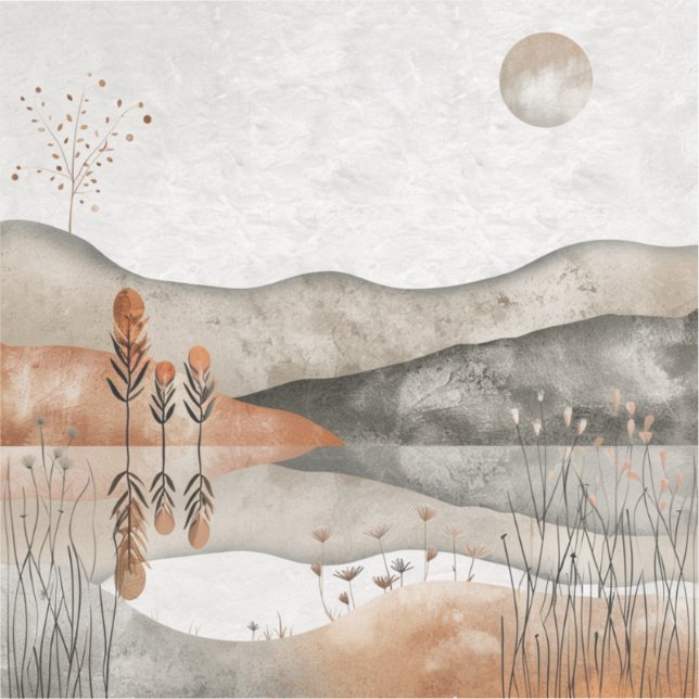 Sticker Paysage Abstrait de Boho (3) (Recto)
