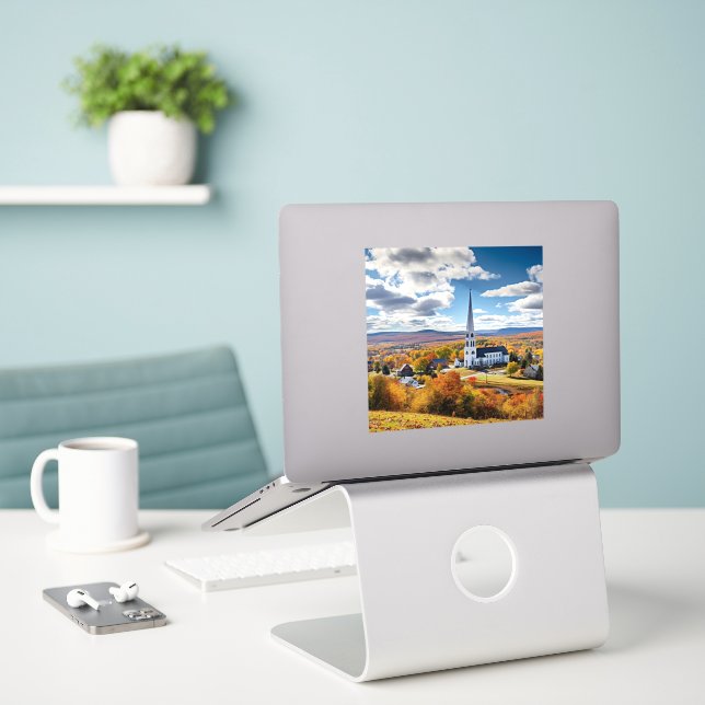 Sticker Paysage de la Nouvelle-Angleterre à l'automne (Ordinateur portable sur le bureau)
